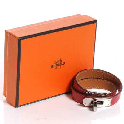 Hermes Epsom Kelly Double Tour Bracelet XS Rouge Casaque 4 of 7