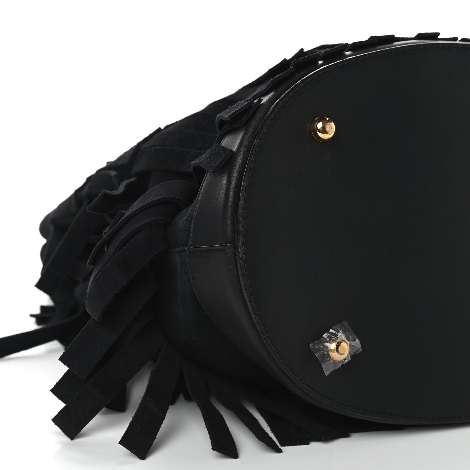 Burberry Prorsum Suede Fringe Bucket Bag Black 8 of 9