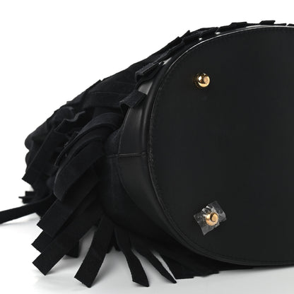 Burberry Prorsum Suede Fringe Bucket Bag Black 8 of 9