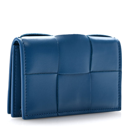 Bottega Veneta Nappa Maxi Intrecciato Card Holder Wallet Deep Pacific 3 of 6