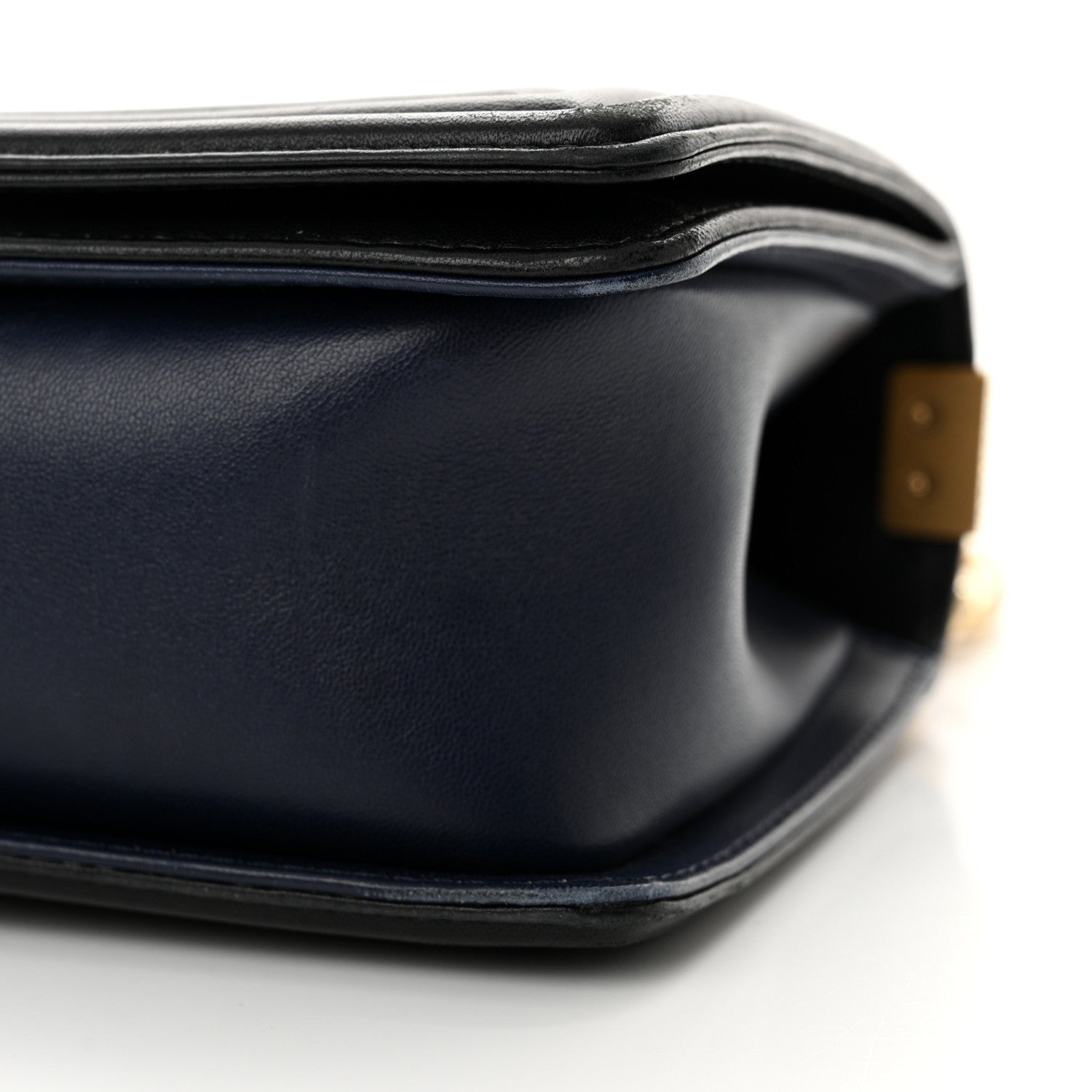 Chanel Lambskin Quilted Bi-Color Medium Boy Flap Black Navy 10 of 15