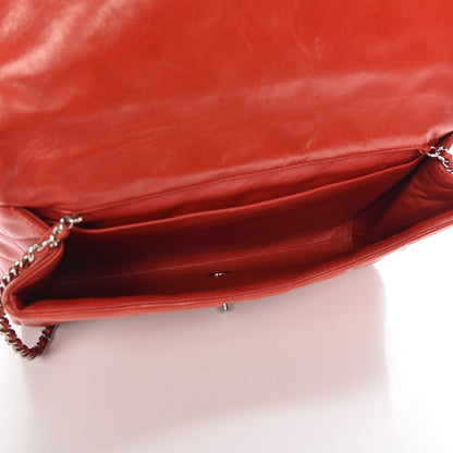 Chanel Lambskin Quilted Clutch With Chain Flap Red 6 of 8