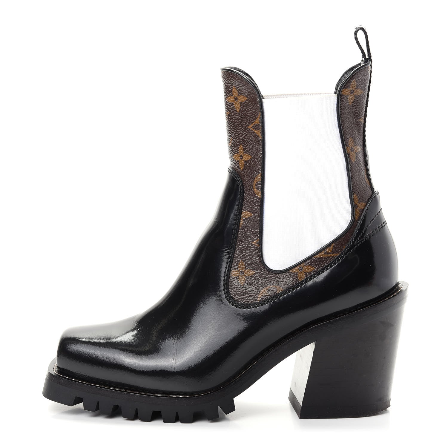 Louis Vuitton Patent Monogram Limitless Ankle Boots 38.5 Black 1 of 11