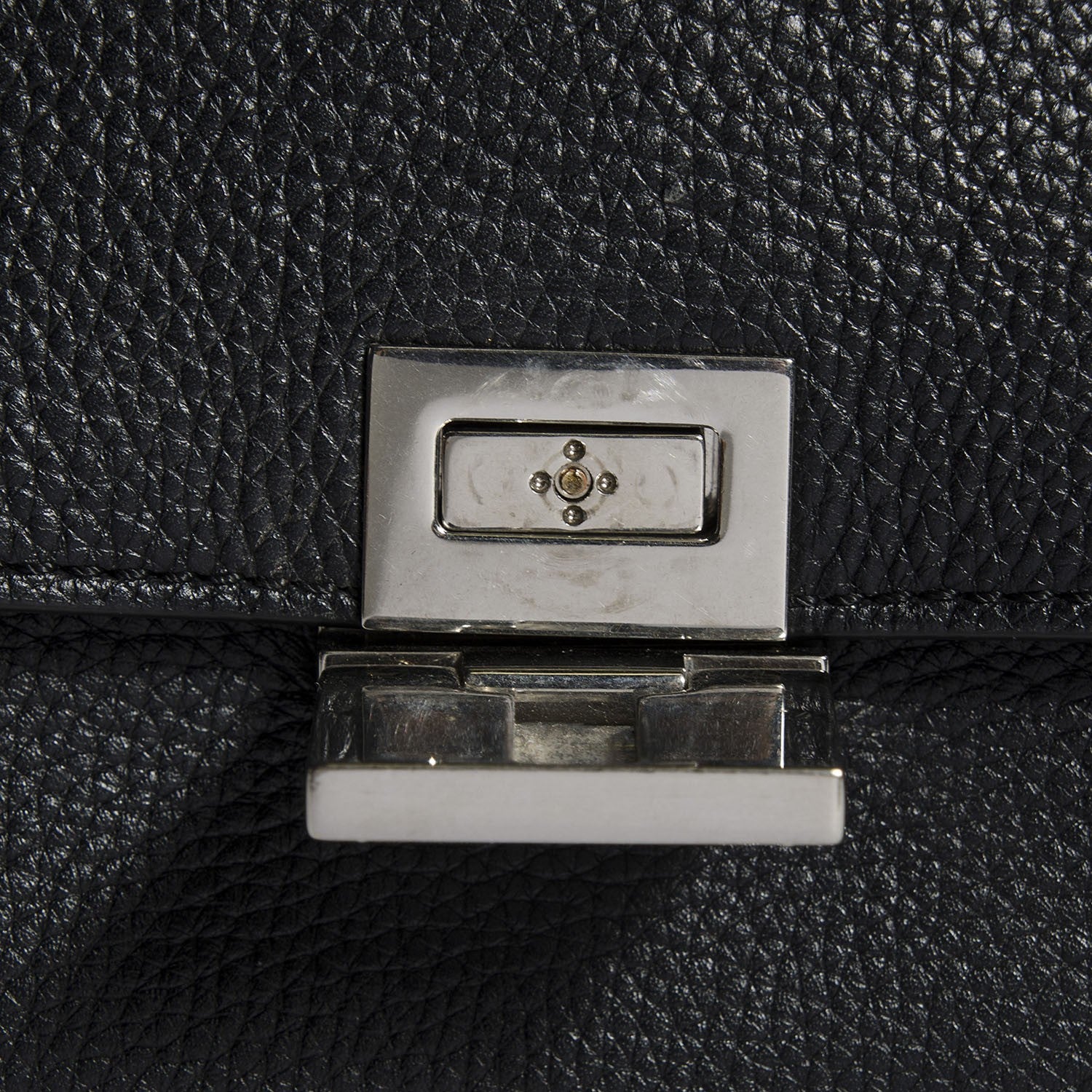 Celine Drummed Calfskin Suede Large Trapeze Black 5 of 9