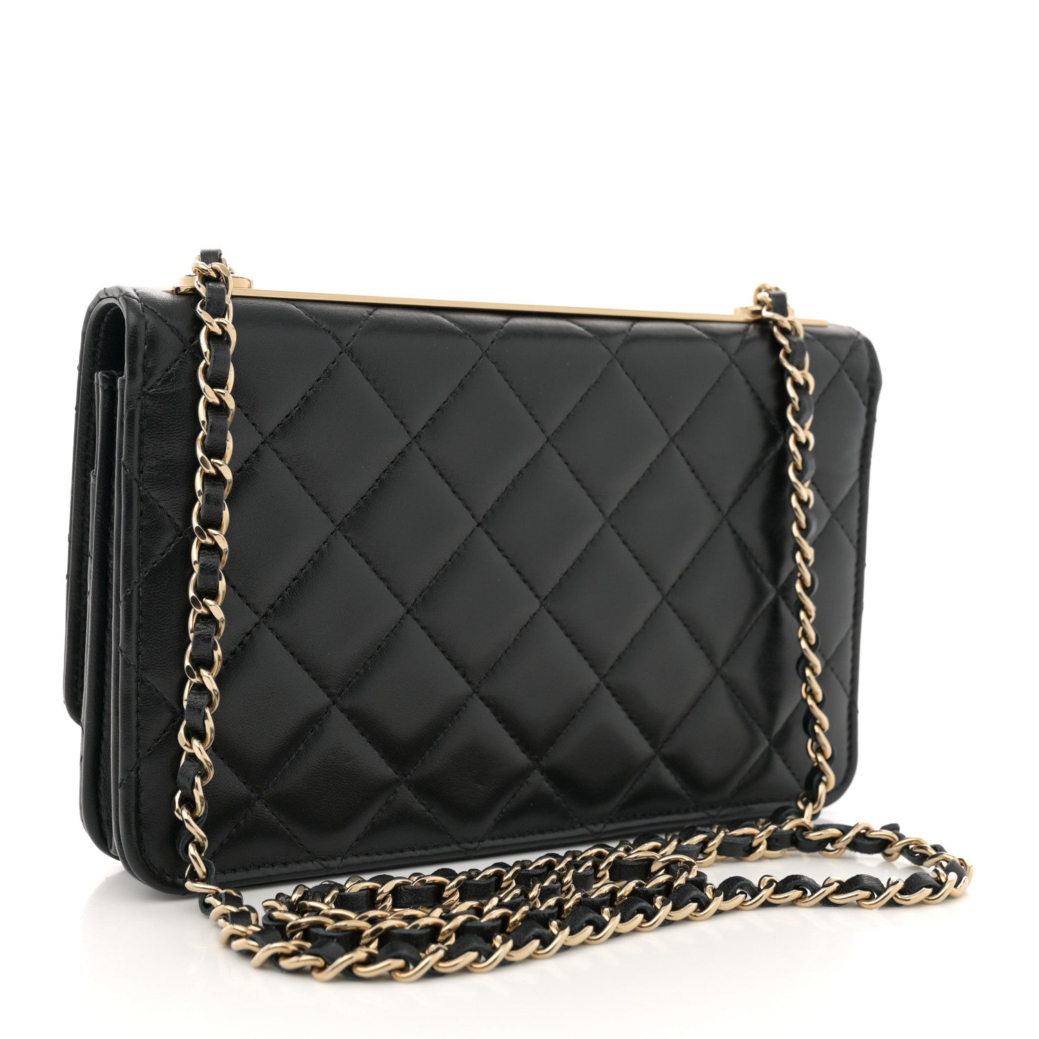 Chanel Lambskin Quilted Trendy CC Wallet On Chain WOC Black 3 of 11