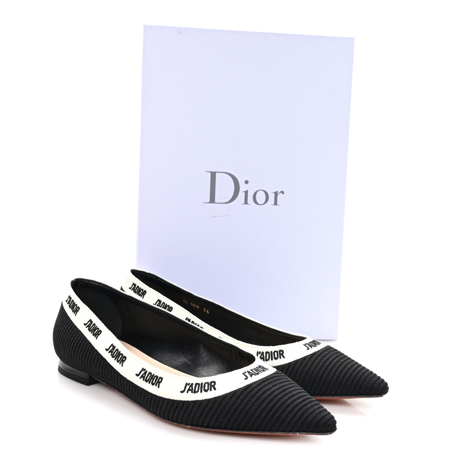 Christian Dior フラットシューズ　リボン　36 1/2 Christian Dior Fabric Ribbon Embroidered J'Adior Ballet Flats 36