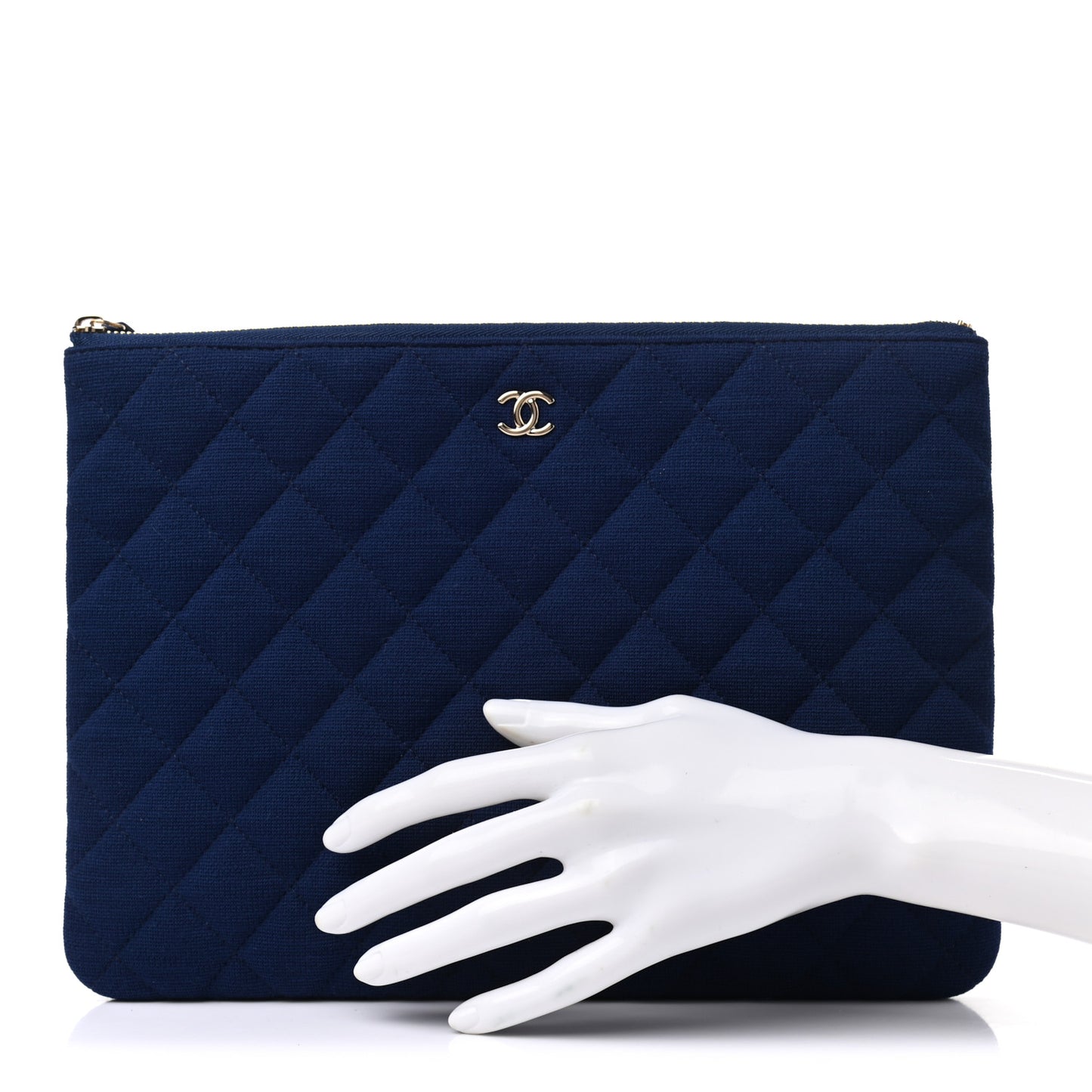 Jersey Quilted Medium Cosmetic Case Blue