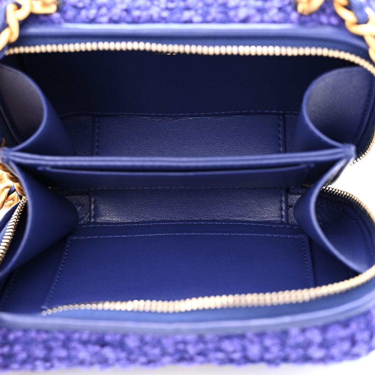 Tweed Top Handle Vanity Case Purple
