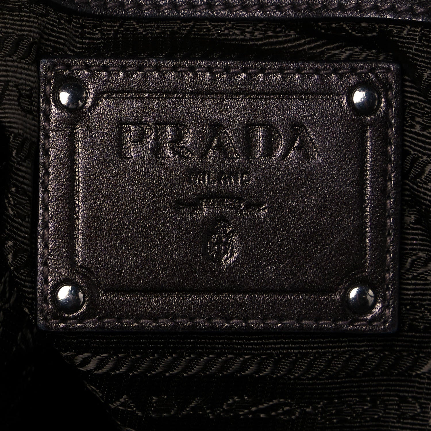 Prada Metallic Nappa Ruffle Hobo Grafite Mordore 5 of 15