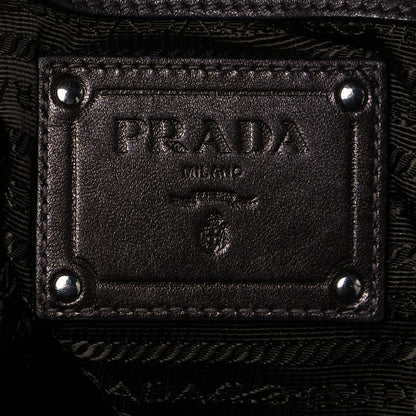 Prada Metallic Nappa Ruffle Hobo Grafite Mordore 5 of 15