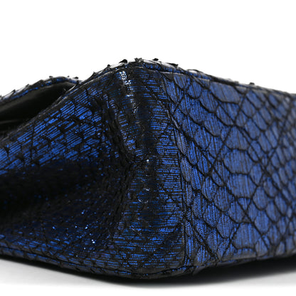 Chanel Metallic Snakeskin 2.55 Reissue 225 Flap Blue 9 of 11