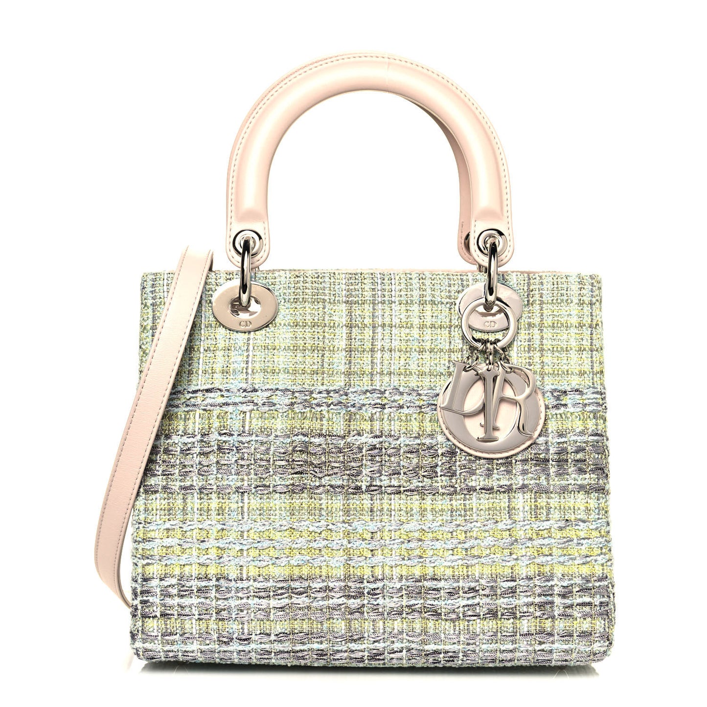 Tweed Medium Lady Dior Green Multicolor