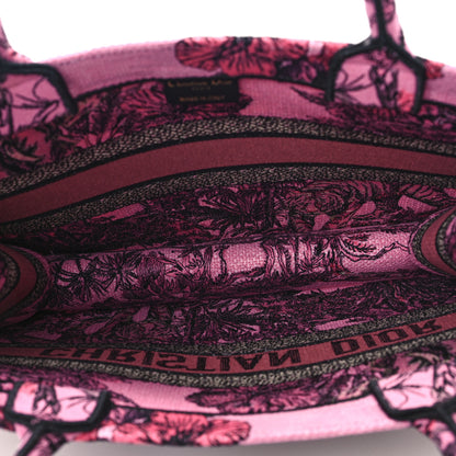 Christian Dior Canvas Embroidered Medium Toile de Jouy Voyage Book Tote Fuchsia Multicolor 5 of 10