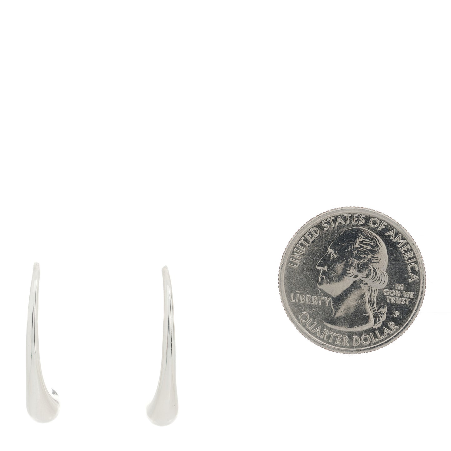 Sterling Silver Elsa Peretti Teardrop Hoop Earrings