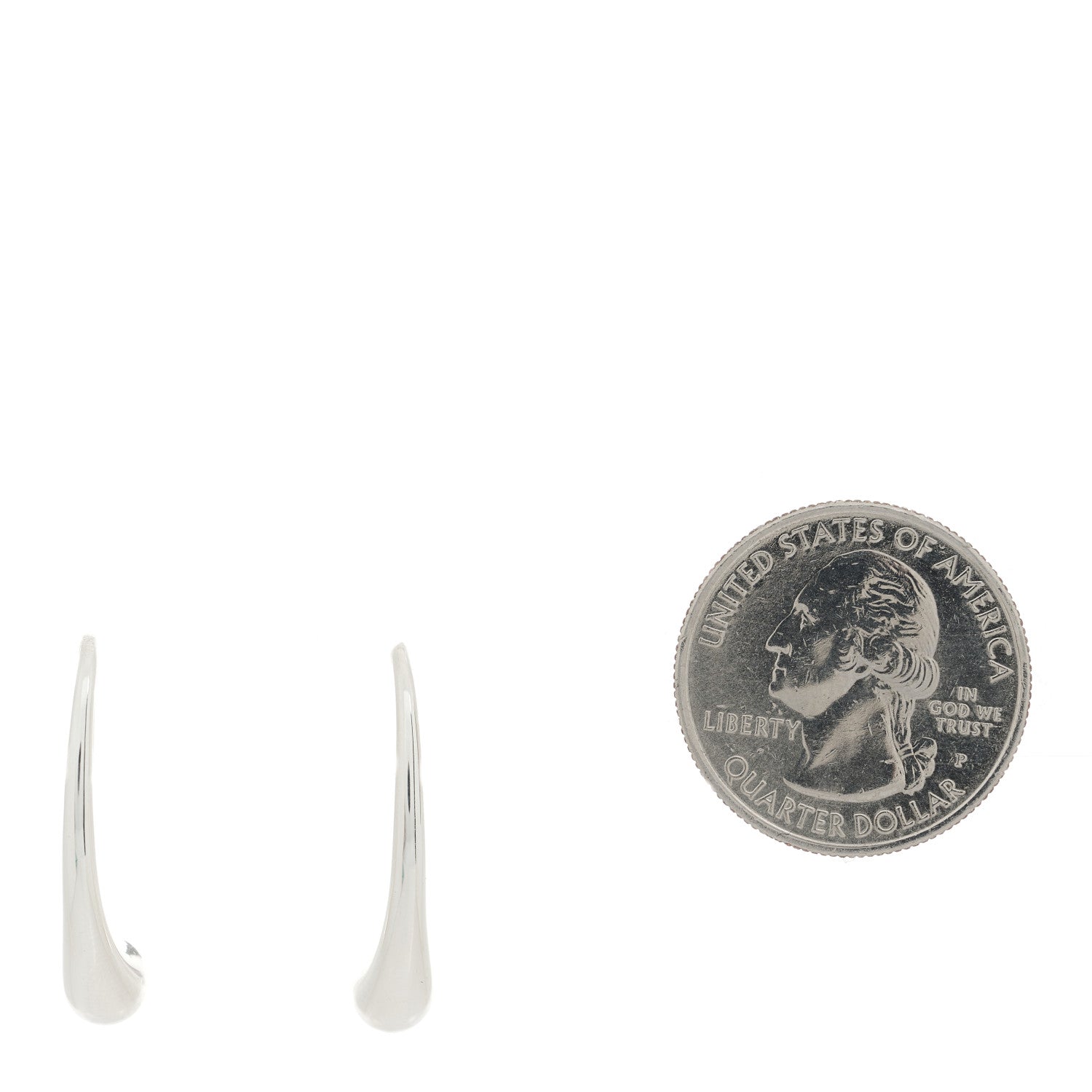 Tiffany Sterling Silver Elsa Peretti Teardrop Hoop Earrings 2 of 4