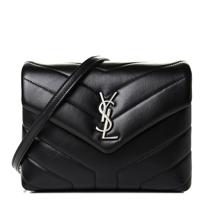 Saint Laurent Calfskin Y Quilted Monogram Toy Loulou Crossbody Bag Black 1 of 6