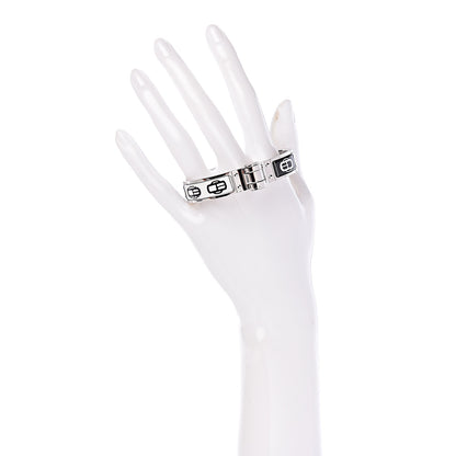 Hermes Enamel Printed Narrow Charniere Boucleries Modernes Hinged Bracelet S Positif Negatif 2 of 4