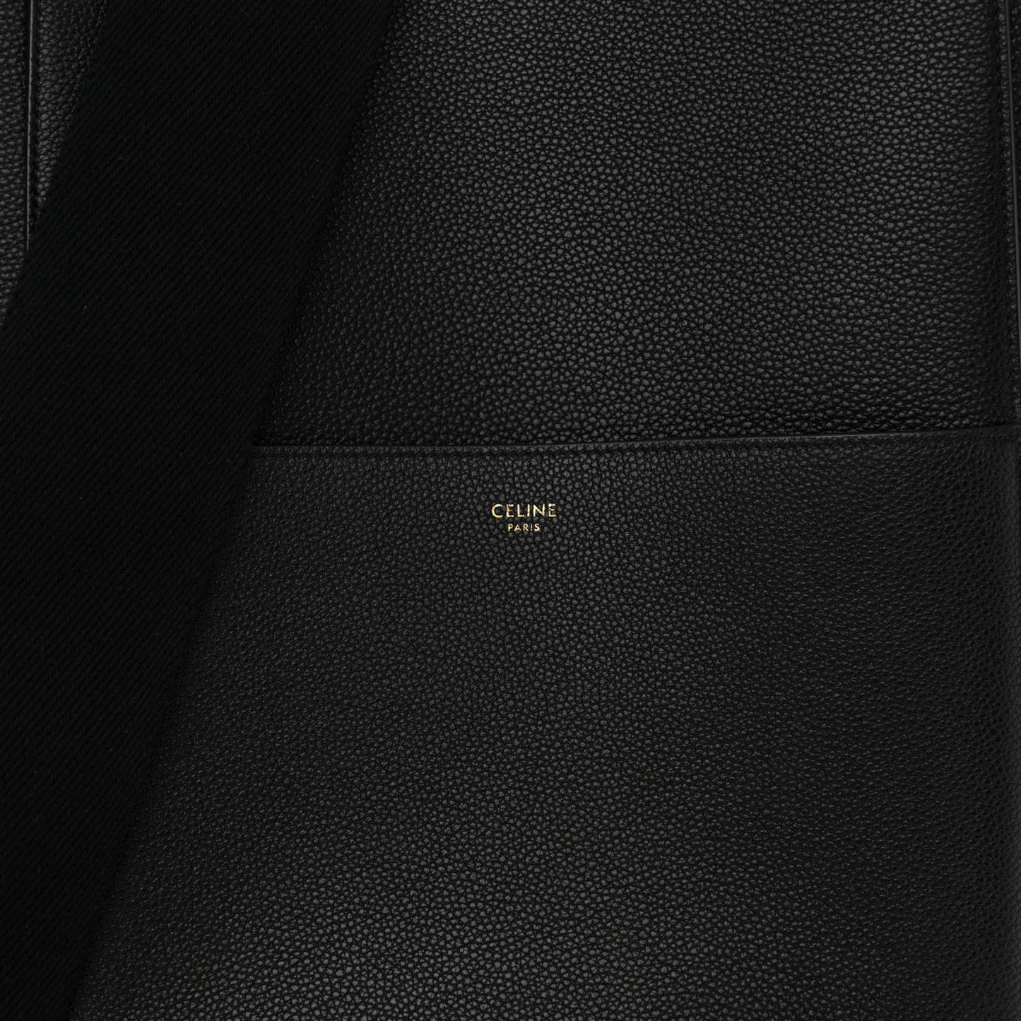 Soft Grained Calfskin Sangle Bucket Bag Black