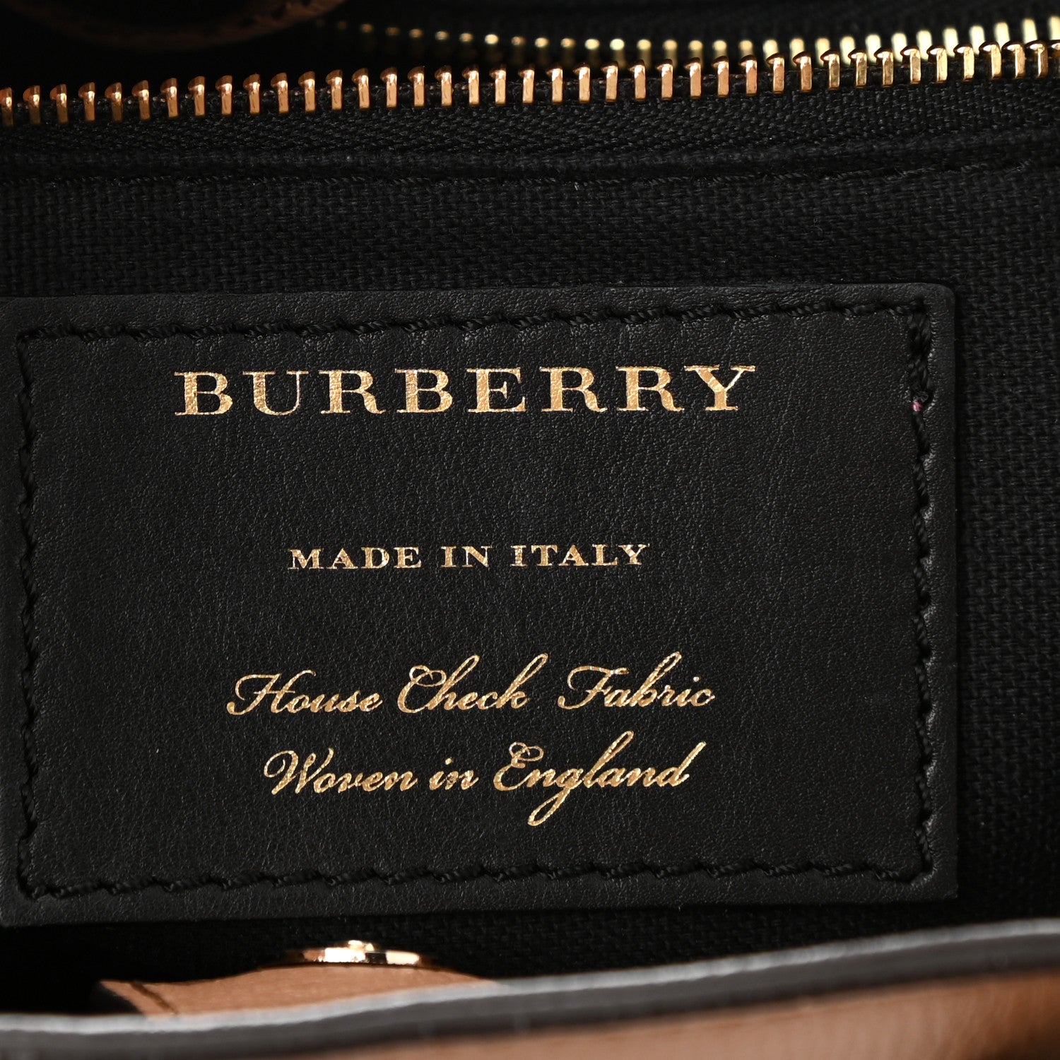 Burberry Grainy Calfskin House Check Small Banner Tote Tan 6 of 7