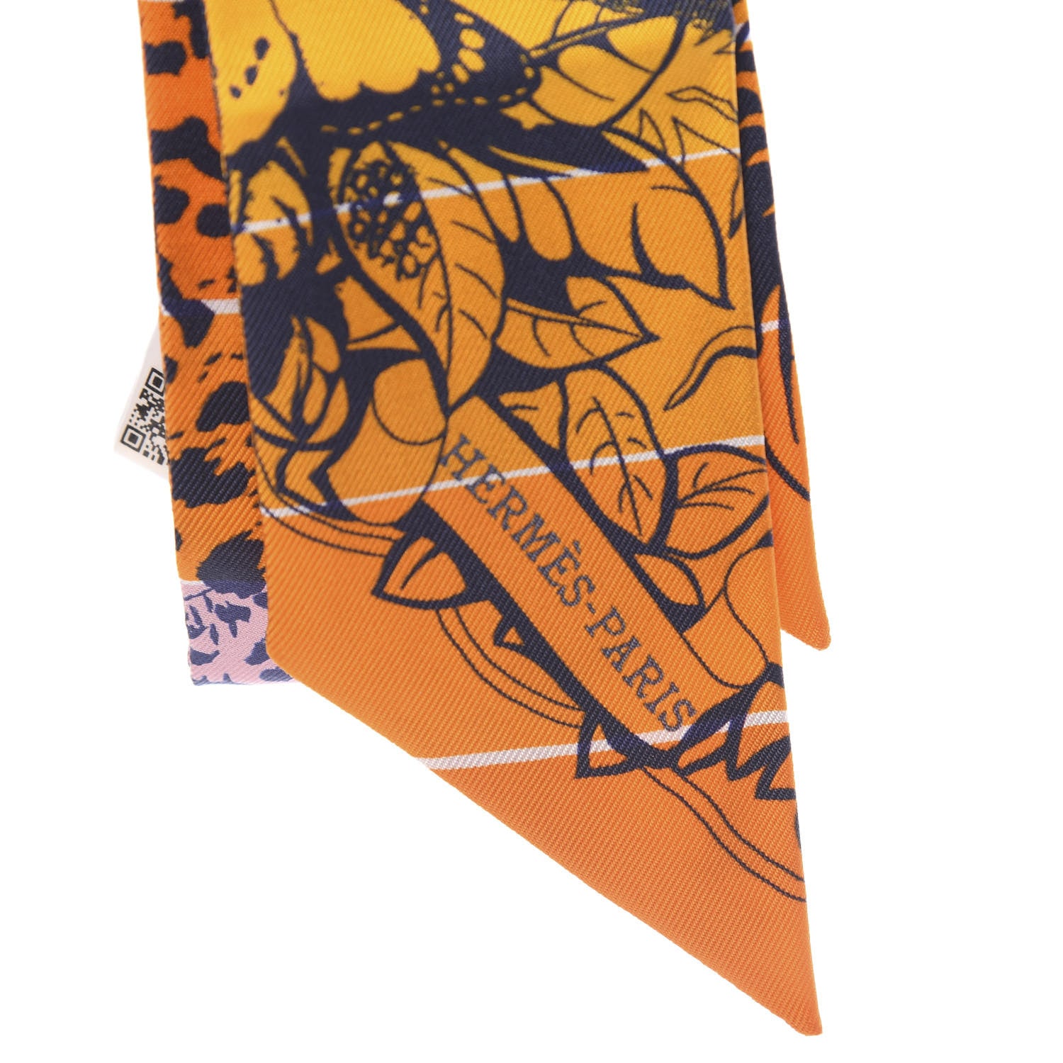 Hermes Silk Jungle Love Rainbow Twilly Orange Encre Vieux Rose 2 of 4