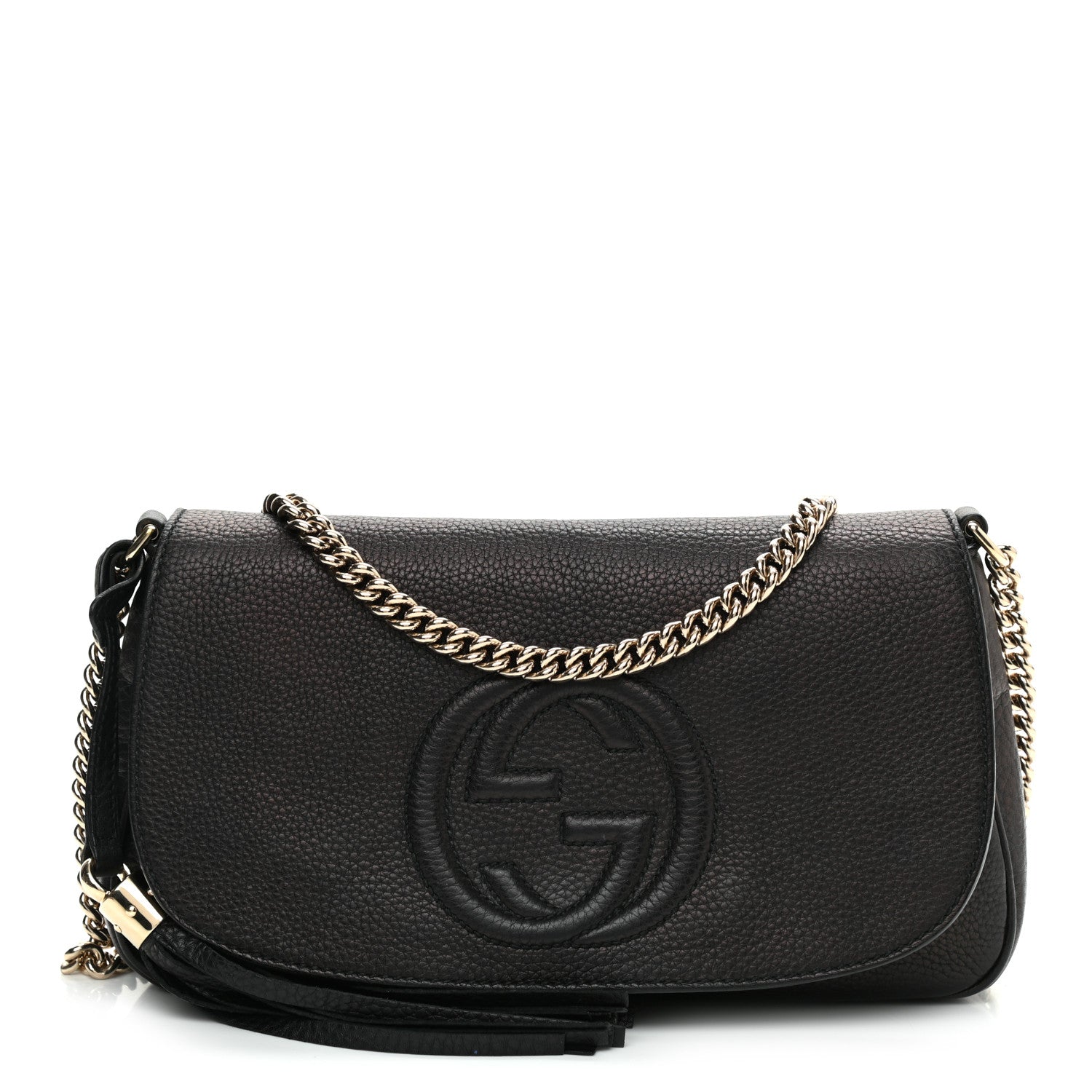 Gucci Pebbled Calfskin Medium Soho Flap Crossbody Black 1 of 10