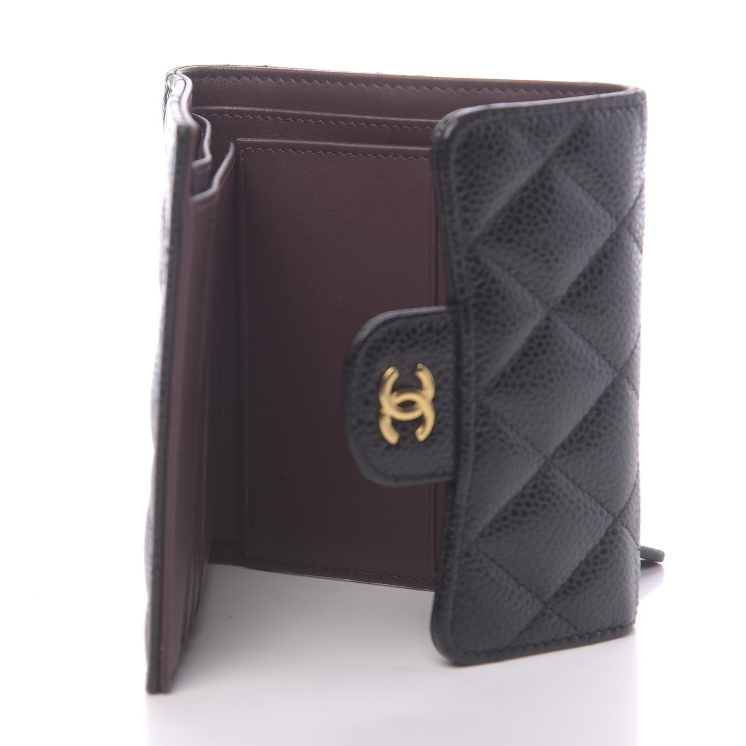 Chanel Caviar Quilted Compact Flap Wallet Black 5 of 8