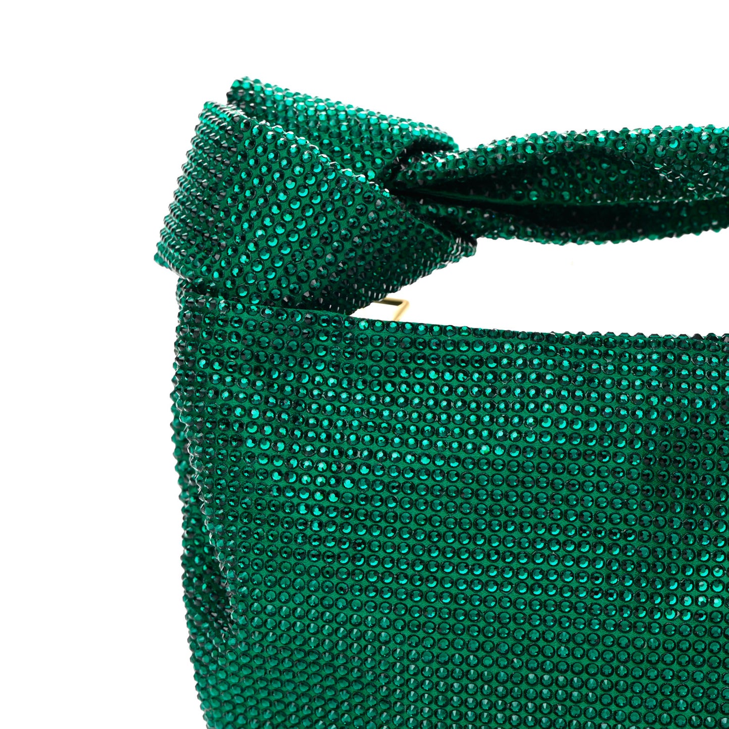 Crystal Embellished Satin Mini Hotfix Jodie Emerald