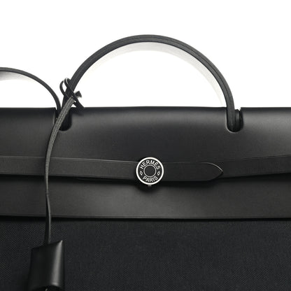 Hermes Toile Vache Hunter Herbag Zip 50 MM Black 7 of 10