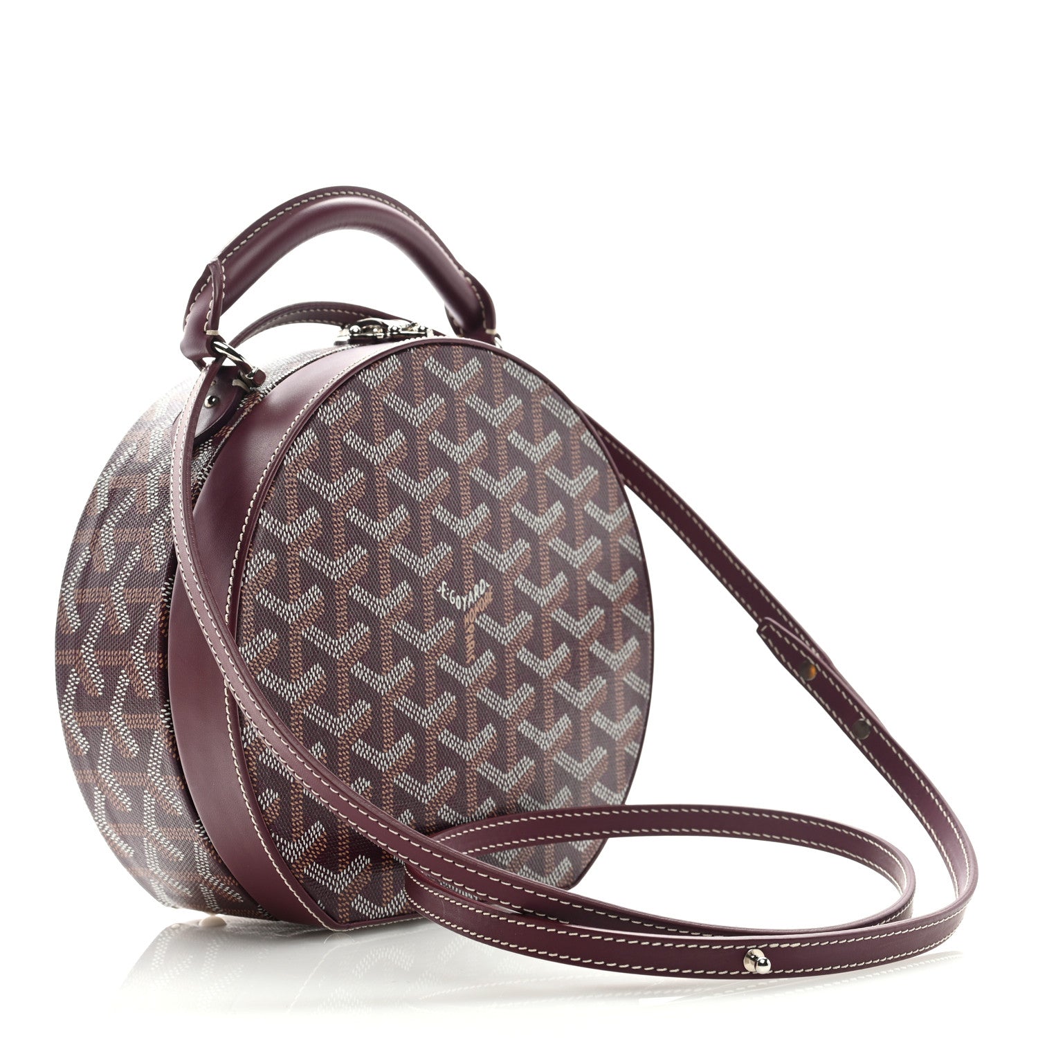 Goyard Goyardine Alto Hatbox Burgundy 3 of 8