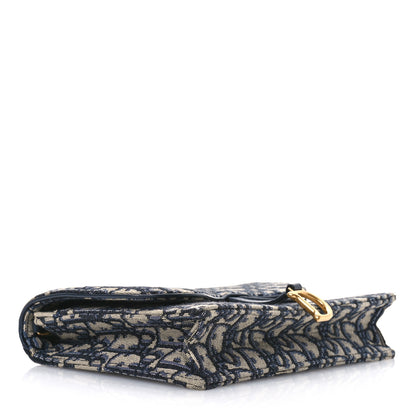 Christian Dior Oblique Saddle Chain Pouch Blue 4 of 12