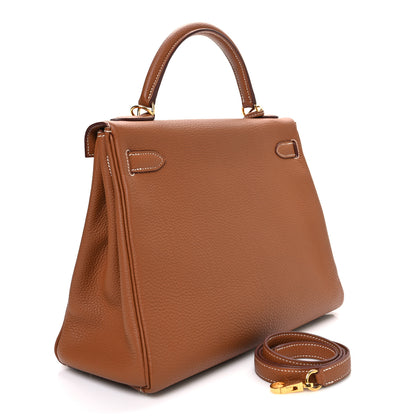 Hermes Togo Kelly Retourne 32 Gold 3 of 11