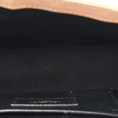 Saint Laurent Grain De Poudre Textured Mixed Matelasse Triquilt Small Monogram Satchel Dark Beige 5 of 11