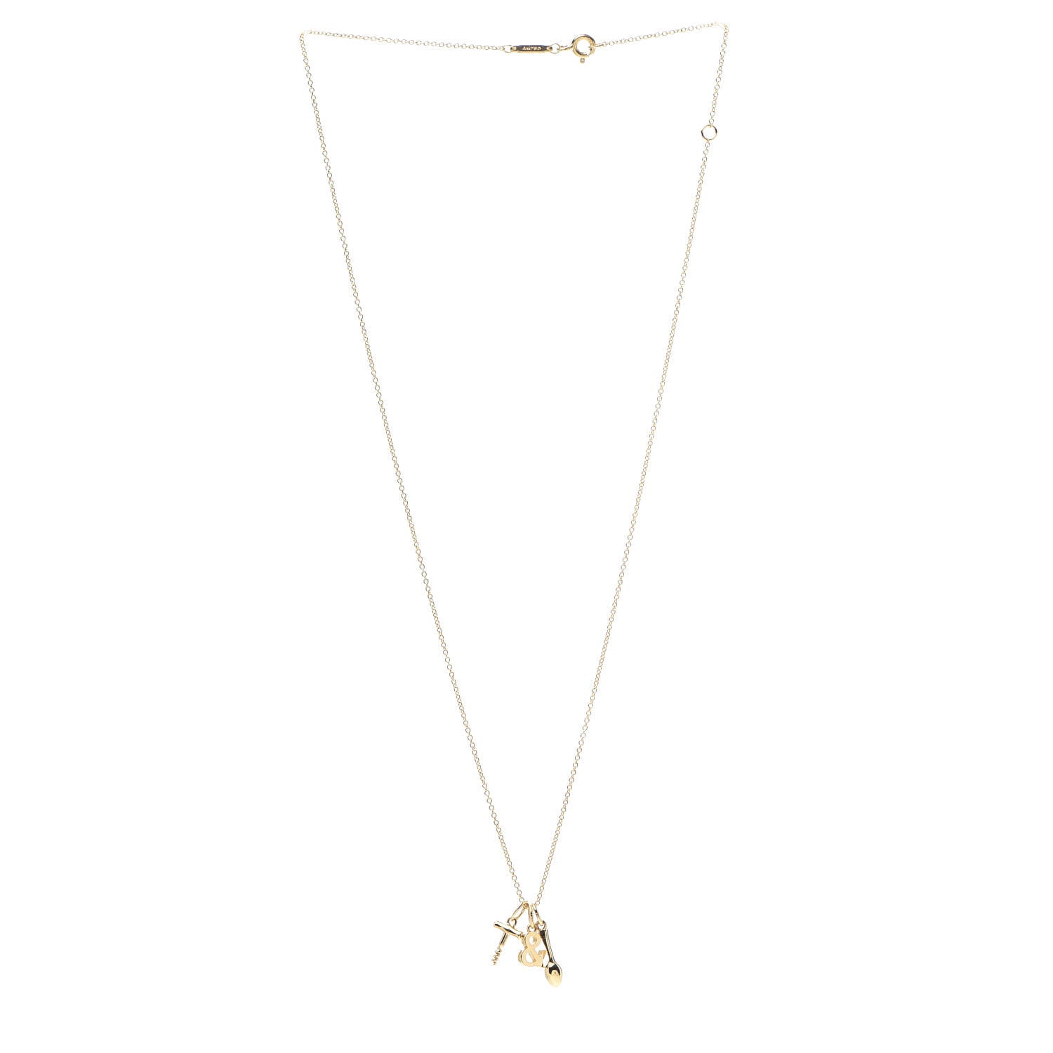 Tiffany 18K Yellow Gold Wine and Dine Pendant Necklace 3 of 6