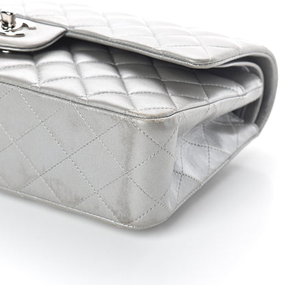 Chanel Metallic Lambskin Quilted Medium Double Flap Silver 10 of 10