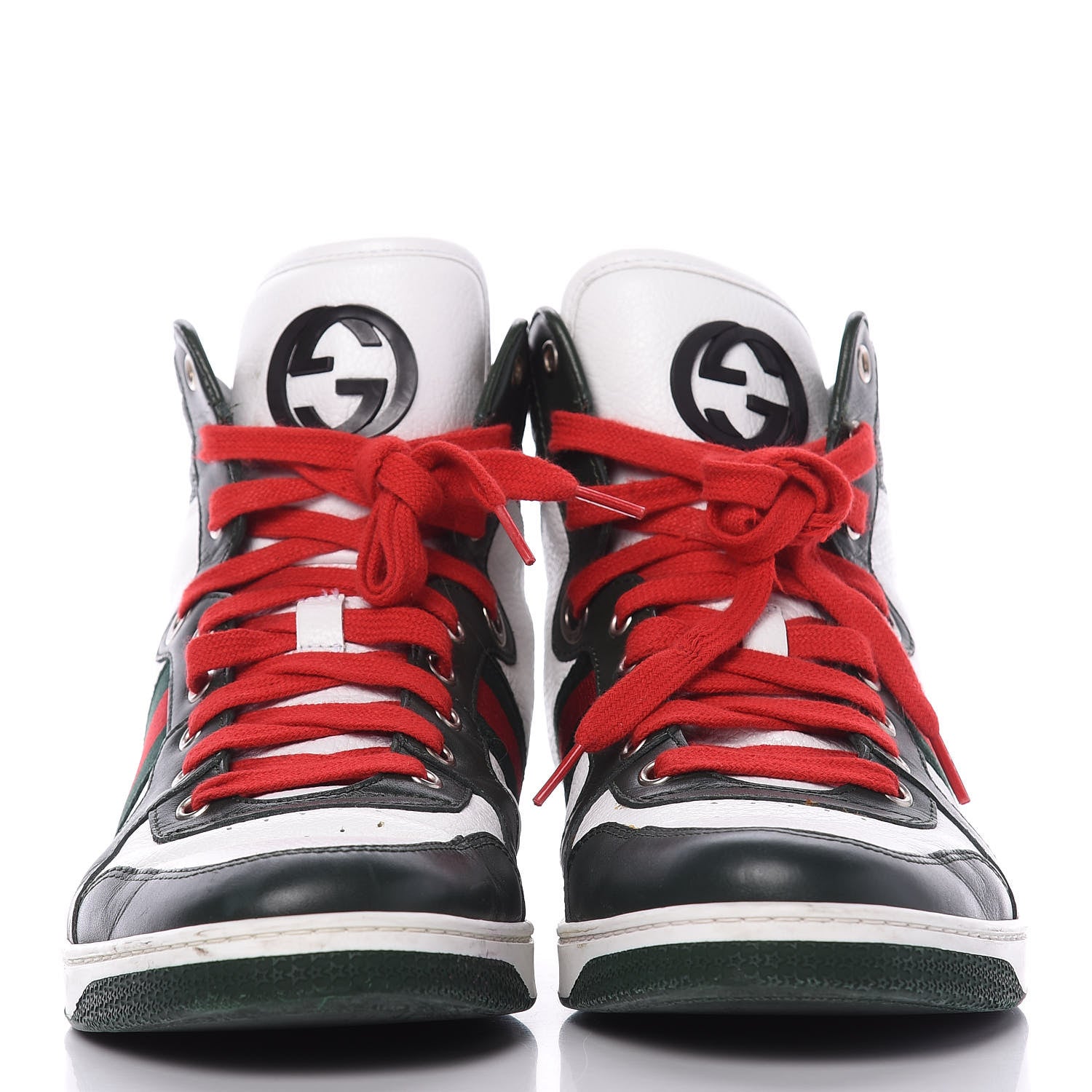 Gucci Calfskin Web Coda High Top Sneakers 8.5 White 2 of 10