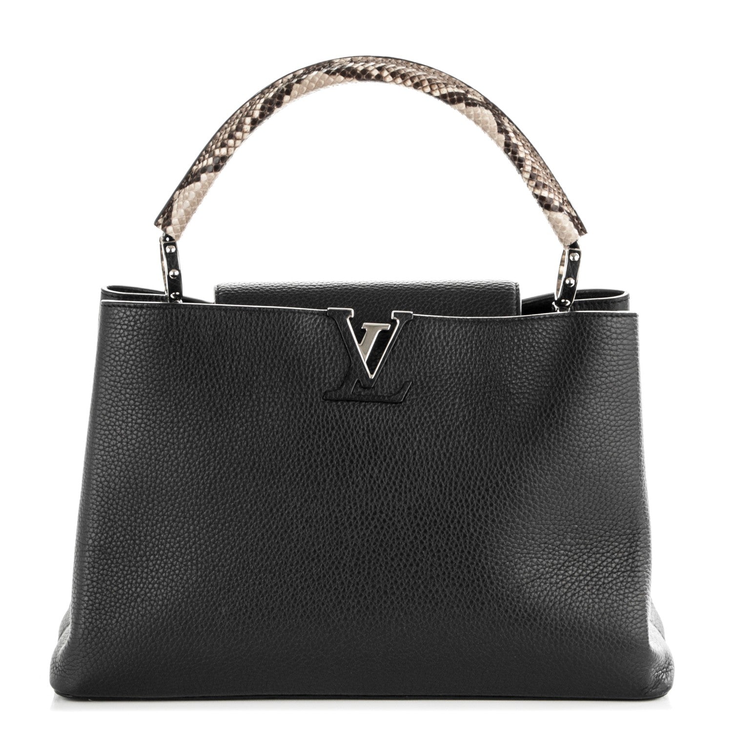 Louis Vuitton Taurillon Python Capucines MM Black 1 of 6