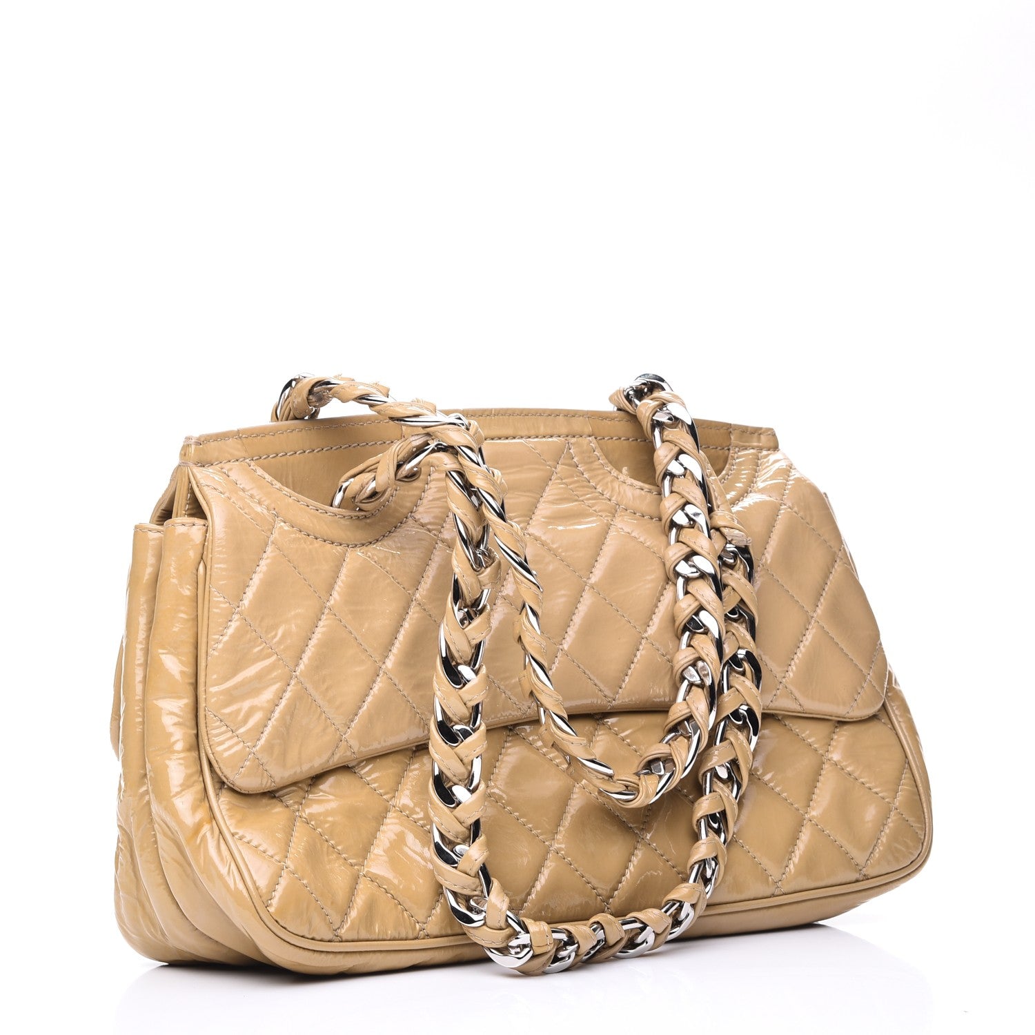 Chanel Patent Quilted Day Glo Flap Beige 3 of 7