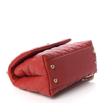 Chanel Caviar Quilted Mini Coco Handle Flap Dark Red 3 of 10