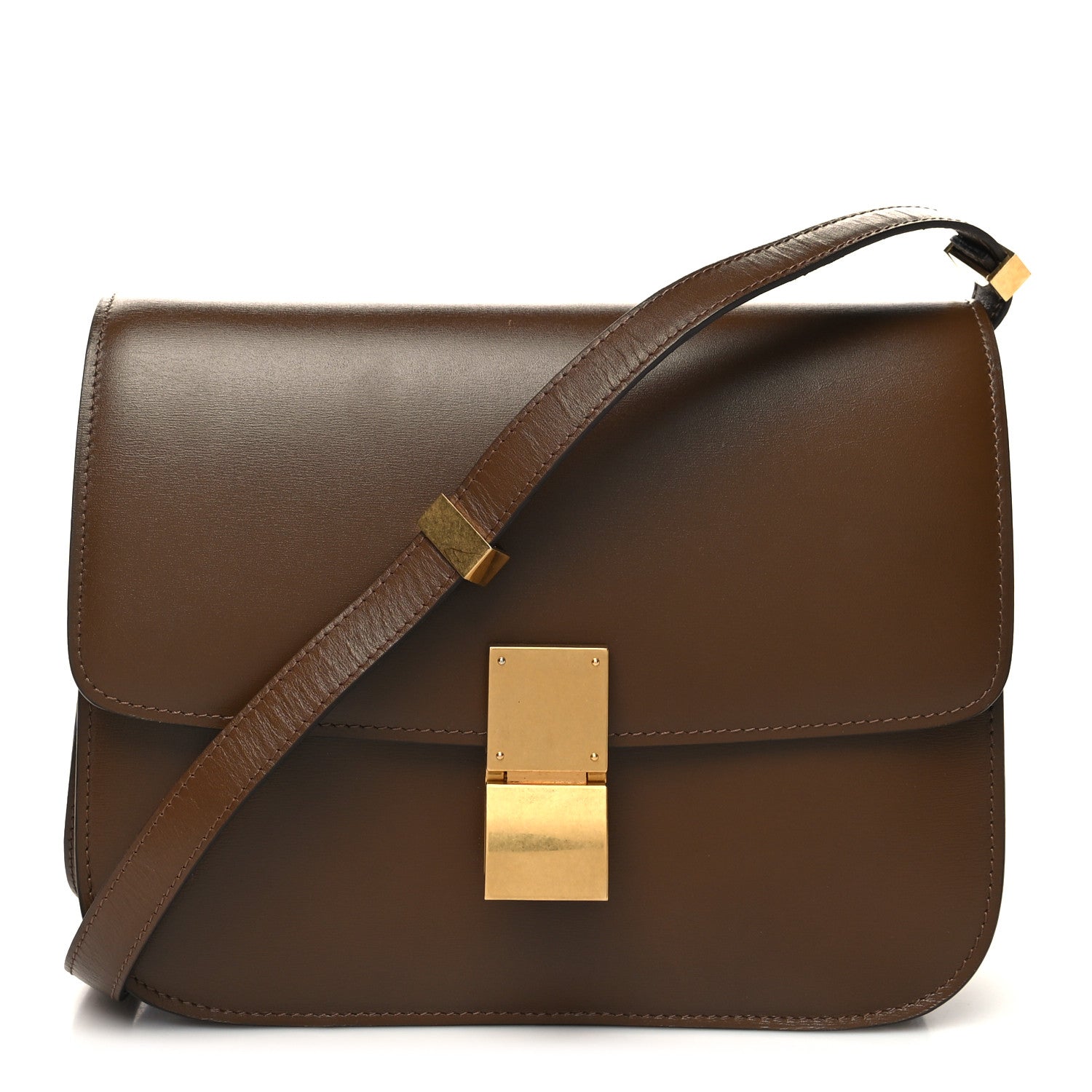 Celine Box Calfskin Medium Classic Box Flap Bag Camel 1307744 ...