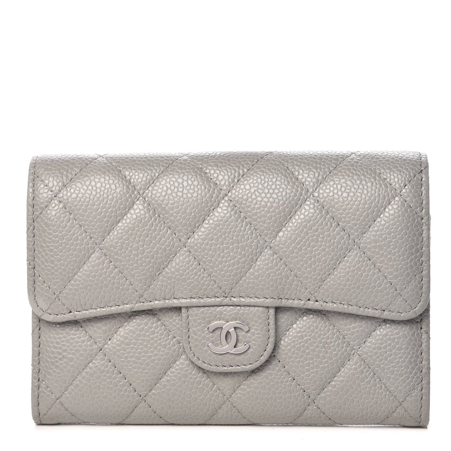 Chanel Caviar Quilted Small Flap Wallet Grey 1 of 8