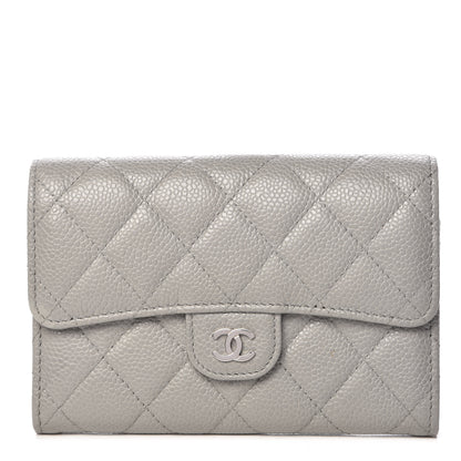 Chanel Caviar Quilted Small Flap Wallet Grey 1 of 8