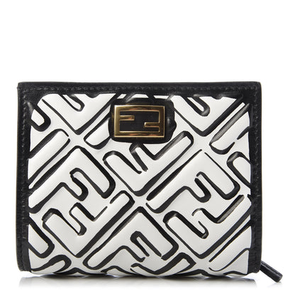 Fendi X JOSHUA VIDES Nappa FF Embossed Baguette Wallet White Black 1 of 7