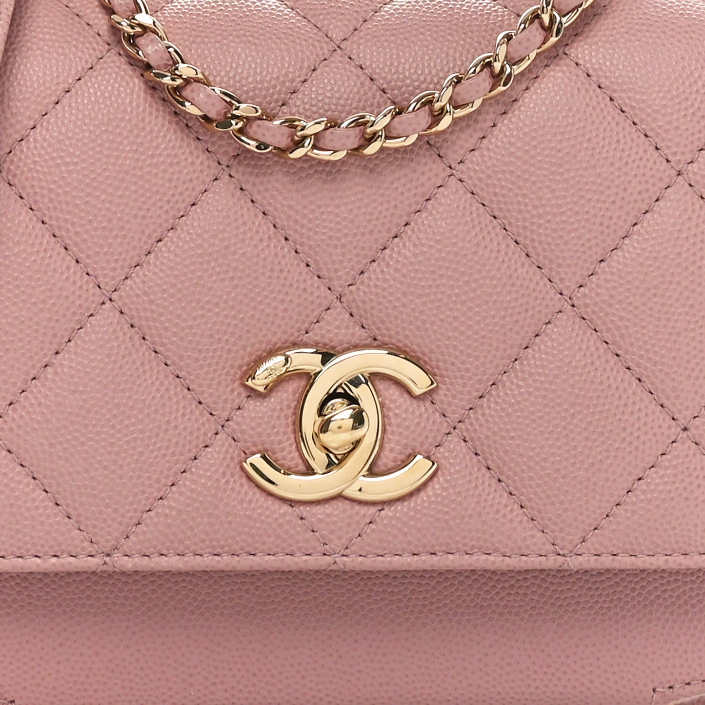 Caviar Quilted Small Business Affinity Flap Light Pink