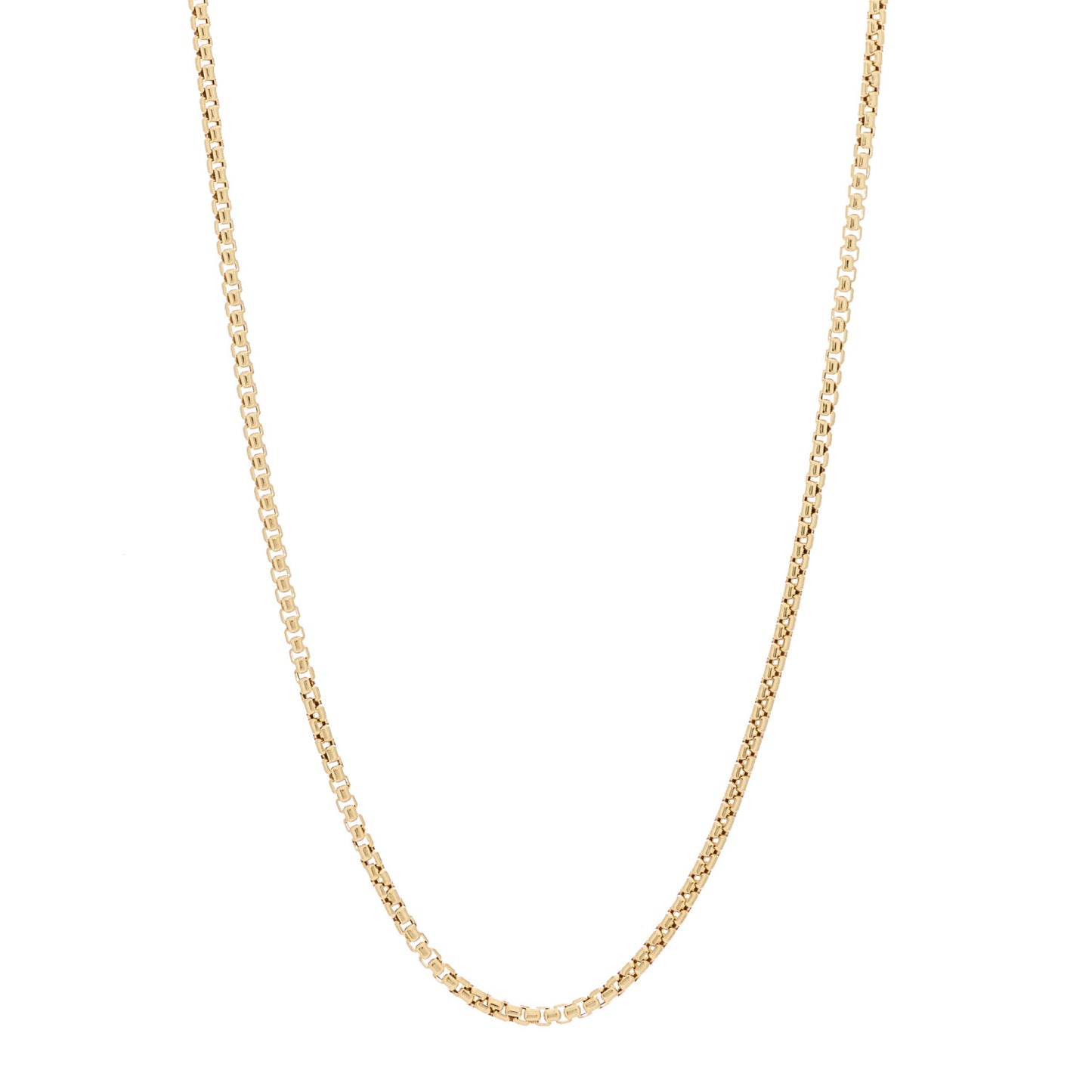 18K Yellow Gold 2.5mm Box Chain Necklace 20"