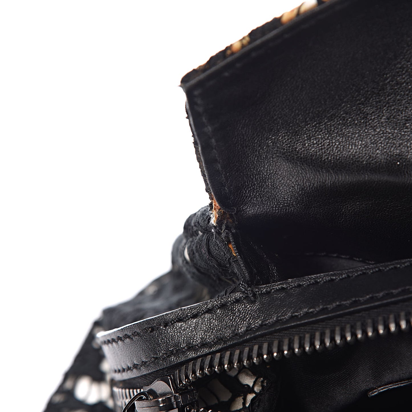 Satin Lace Satchel Black