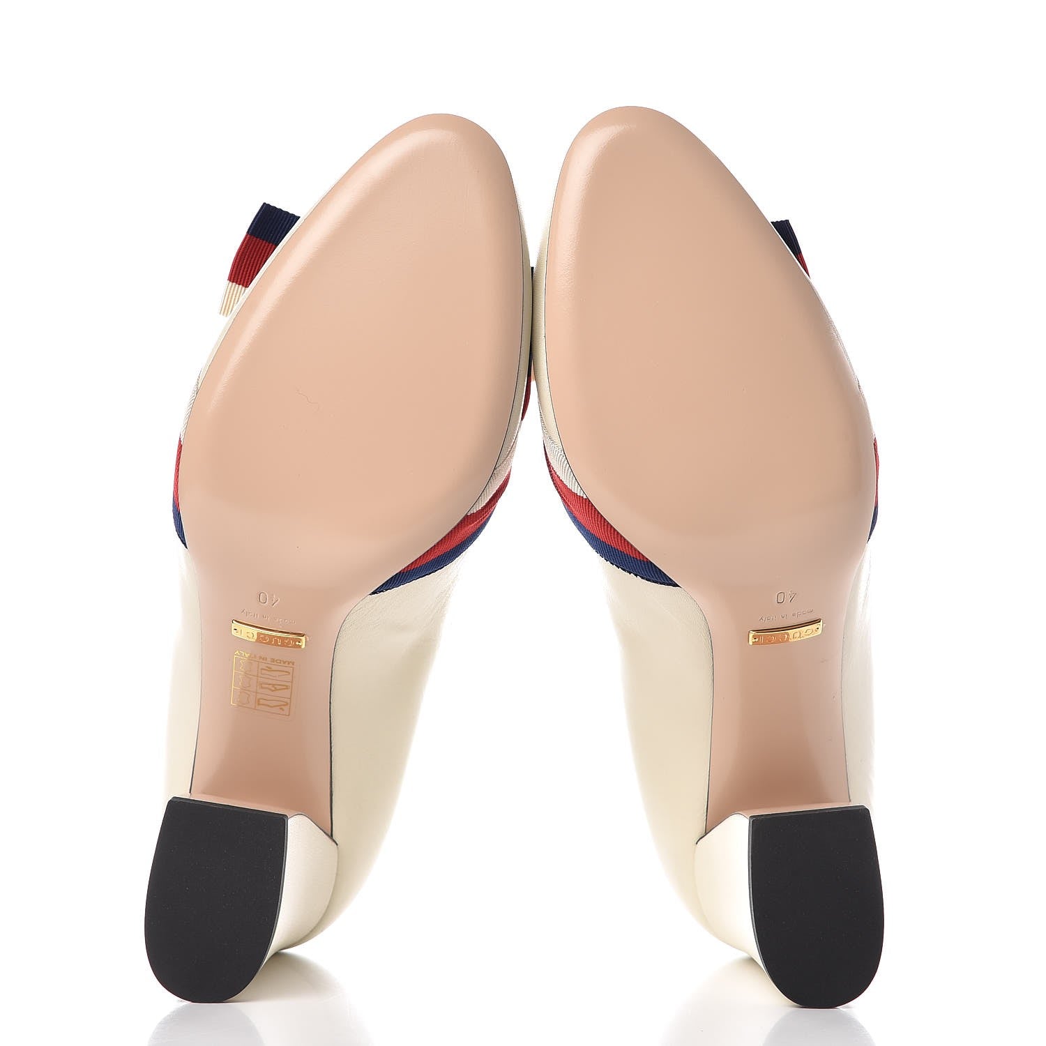 Gucci Malaga Kid Web Bow Pumps 40 White 5 of 9