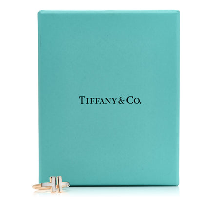 Tiffany 18K Rose Gold Mother of Pearl T Wire Ring 52 6 3 of 5