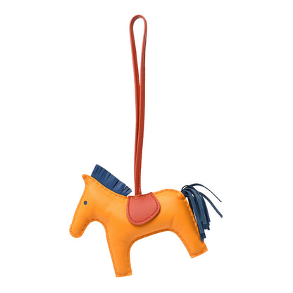 Hermes Milo Lambskin Grigri Rodeo Horse Bag Charm GM Jaune D'Or Bleu Agate Cornaline 1 of 4