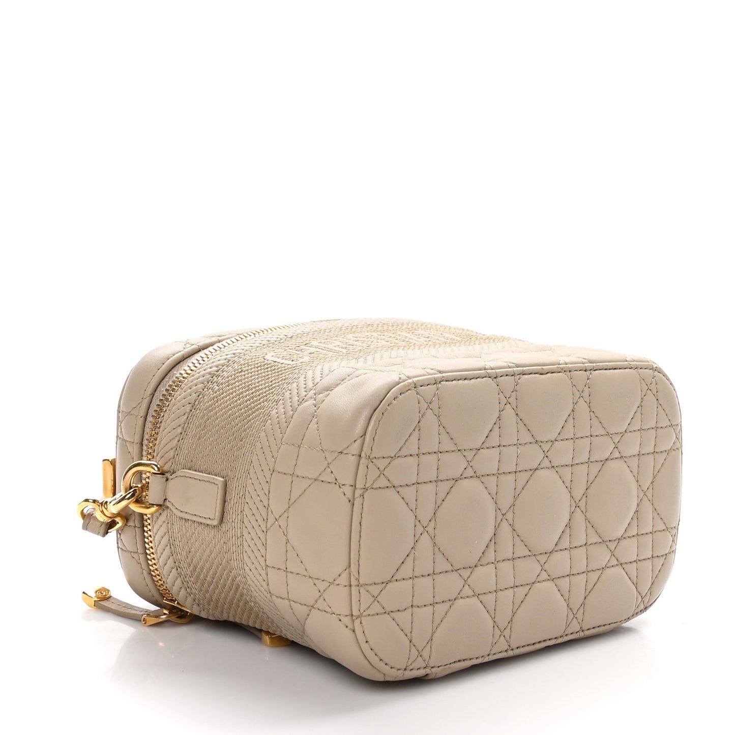Lambskin Cannage Small Diortravel Vanity Case Light Beige