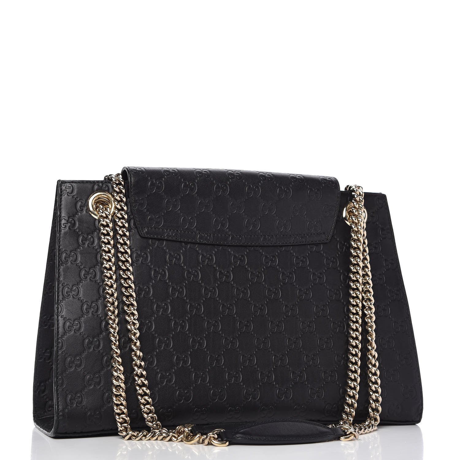 Gucci Guccissima Large Emily Chain Shoulder Bag Black 3 of 10